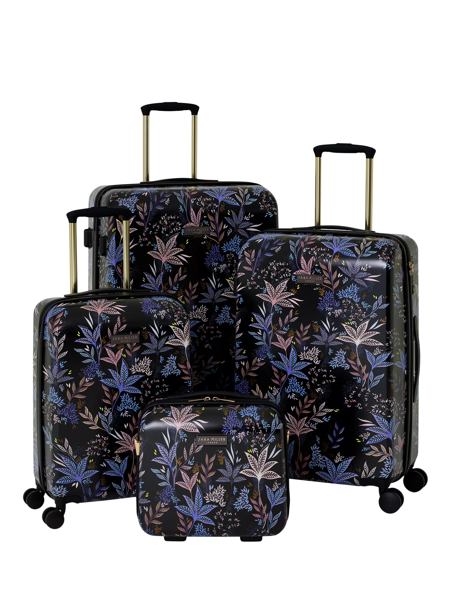 Sara Miller black botanic large trolley suitcase 77cm, UK version