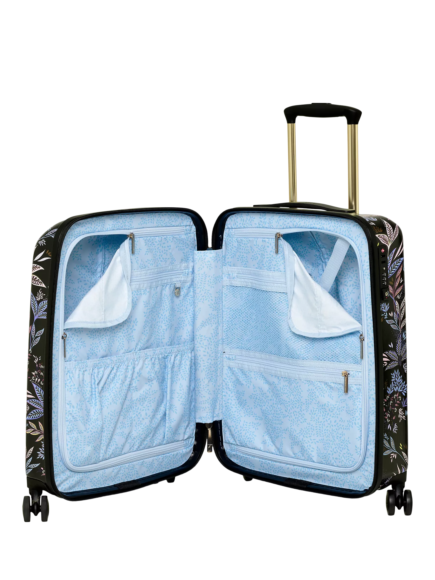 Sara Miller medium trolley suitcase 54L black botanic (British brand)
