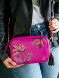 Sara Miller crossbody camera bag with leaf print - British product