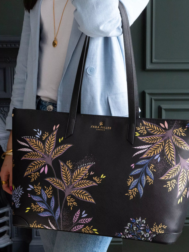 Sara Miller black botanic large tote bag, UK version
