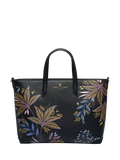 Sara Miller black botanic print medium tote bag, imported from the UK