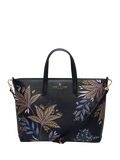 Sara Miller black botanic print medium tote bag, imported from the UK