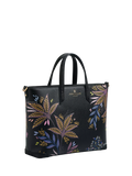Sara Miller black botanic print medium tote bag, imported from the UK