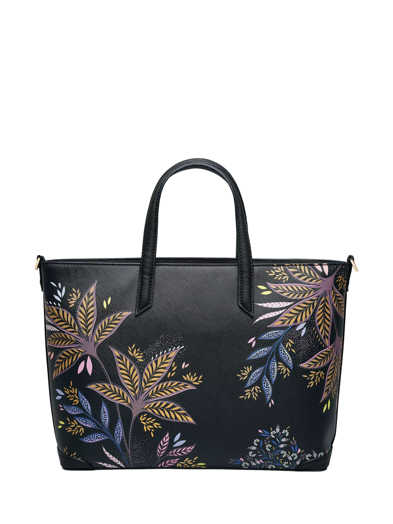 Sara Miller black botanic print medium tote bag, imported from the UK