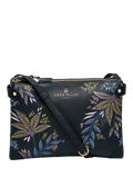 Sara Miller Black Botanic Zipped Crossbody Bag, Black/Multi
