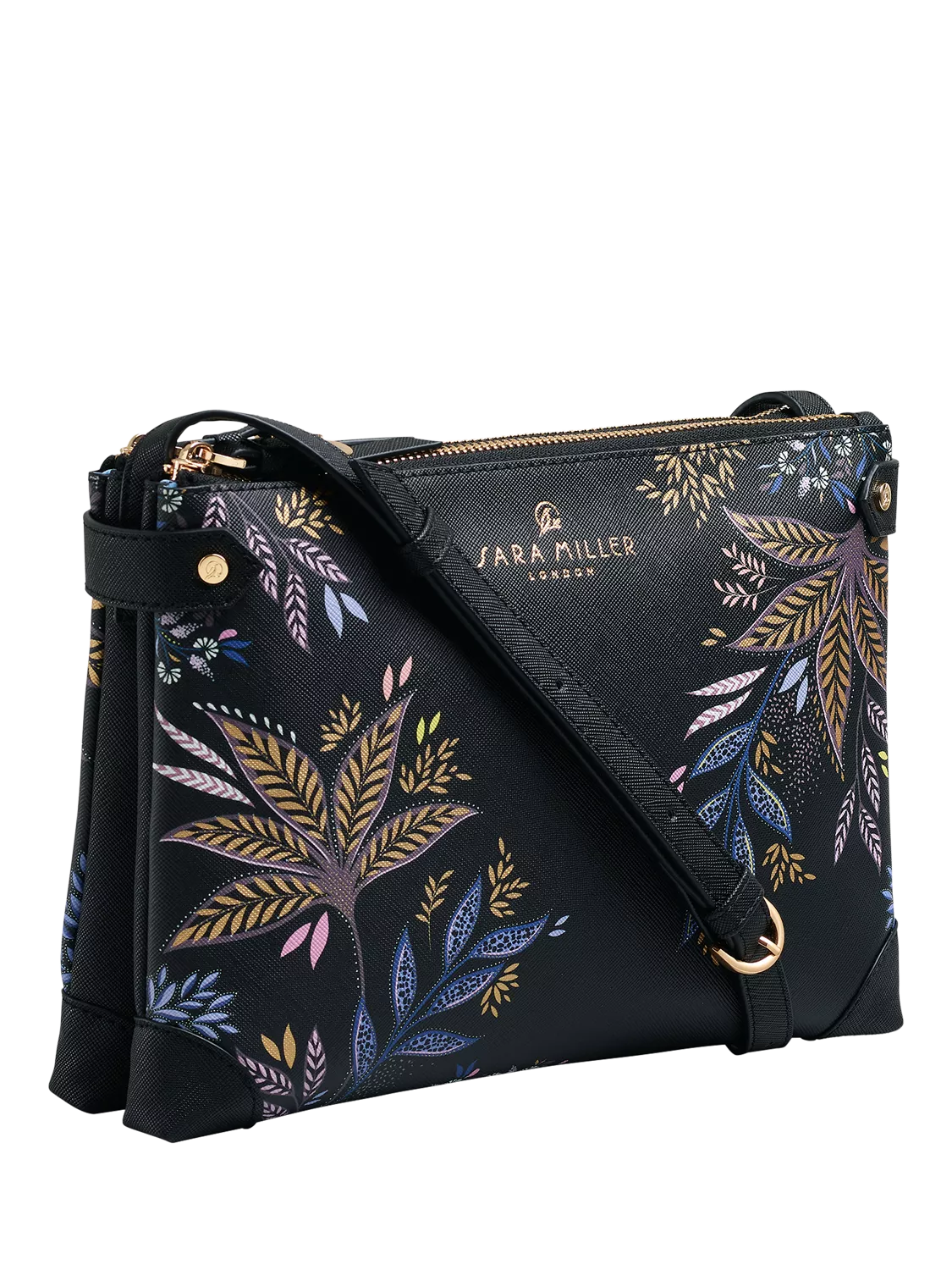 Sara Miller crossbody bag Black Botanic - British product
