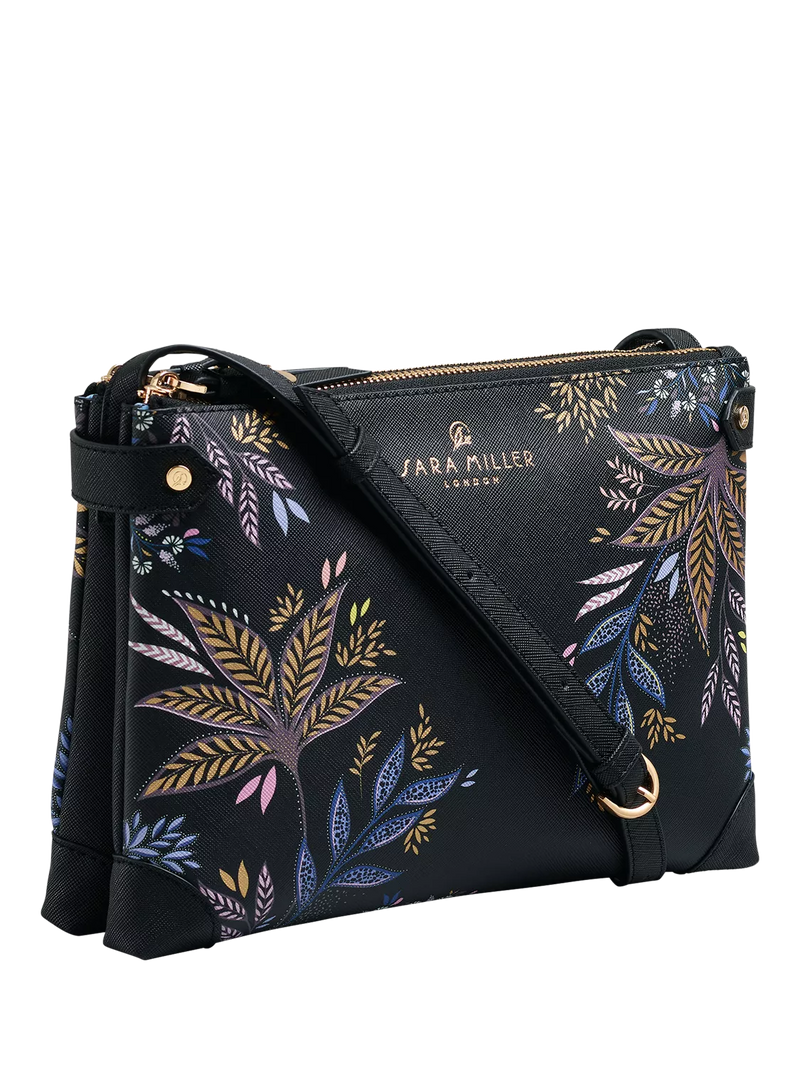 Sara Miller crossbody bag Black Botanic - British product
