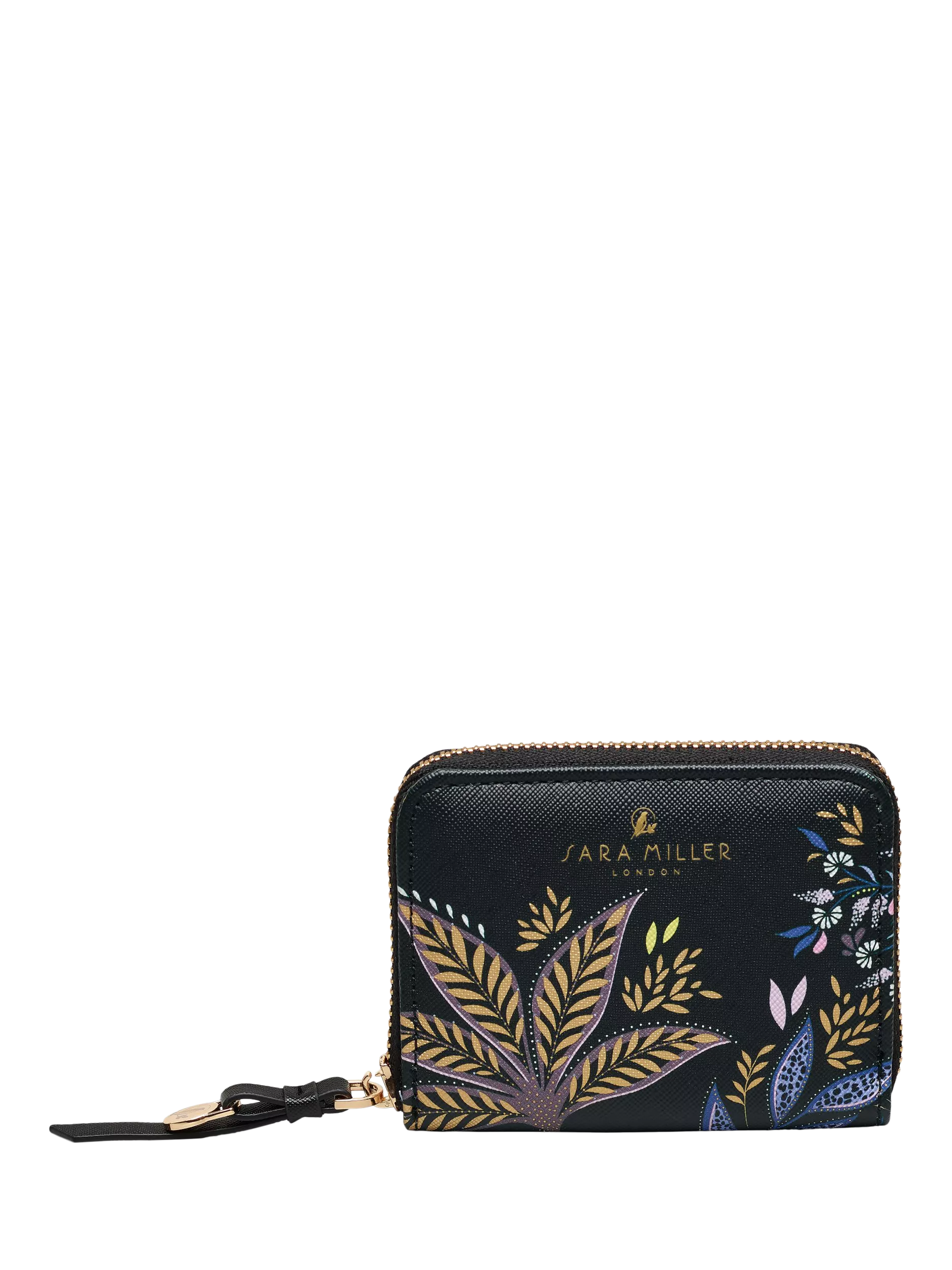 Sara Miller small zip purse black botanic - UK version