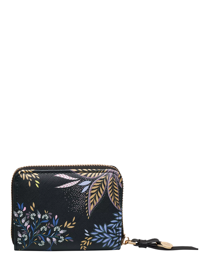 Sara Miller small zip purse black botanic - UK version