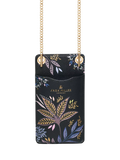 Sara Miller Black Botanic phone pouch with gold chain - British product