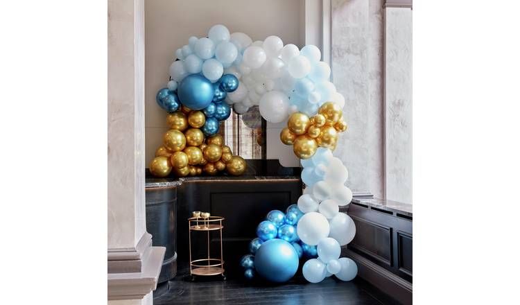 Ginger Ray Blue Gold Large Balloon Arch GOODS Argos