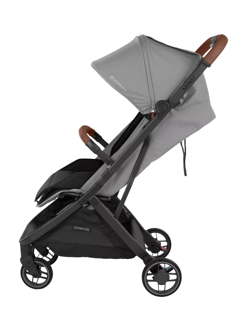 UPPAbaby MINU V3 bumper bar in saddle finish, imported from the UK