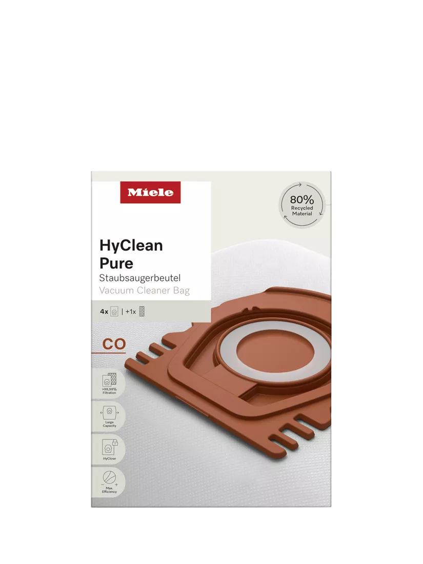 Miele HyClean Pure Co vacuum bags pack of 4, imported from the UK