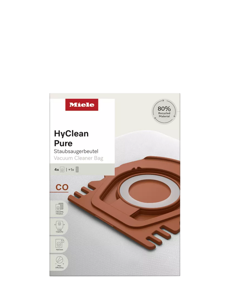 Miele HyClean Pure Co vacuum bags pack of 4, imported from the UK