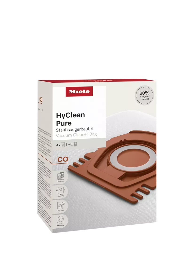 Miele HyClean Pure Co vacuum bags pack of 4, imported from the UK