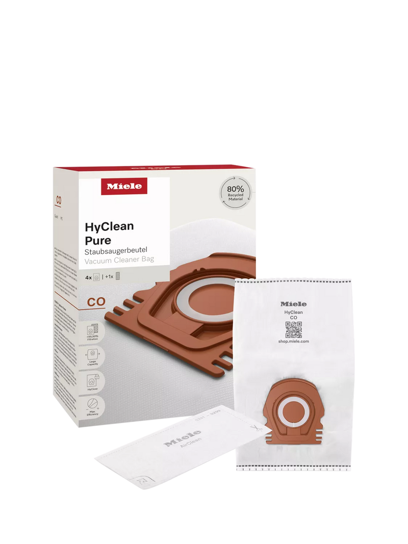 Miele HyClean Pure Co vacuum bags pack of 4, imported from the UK