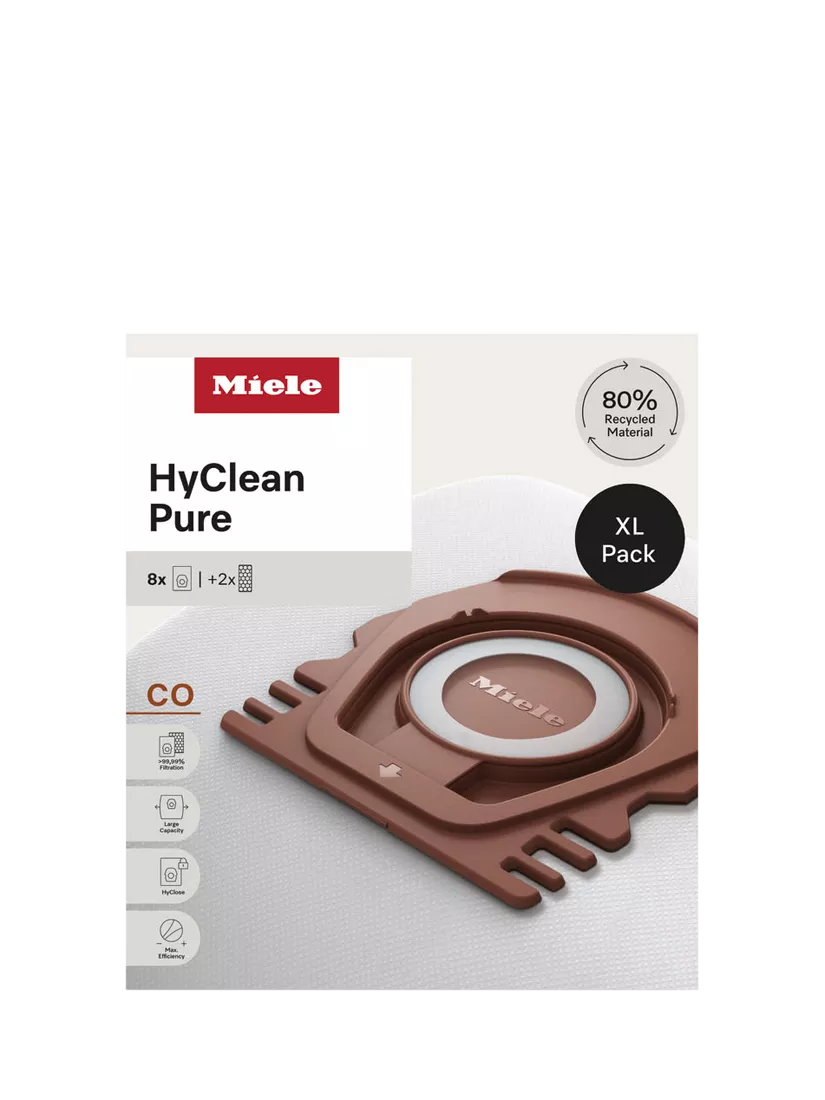 Miele HyClean Pure CO vacuum bags pack of 8, imported from the UK