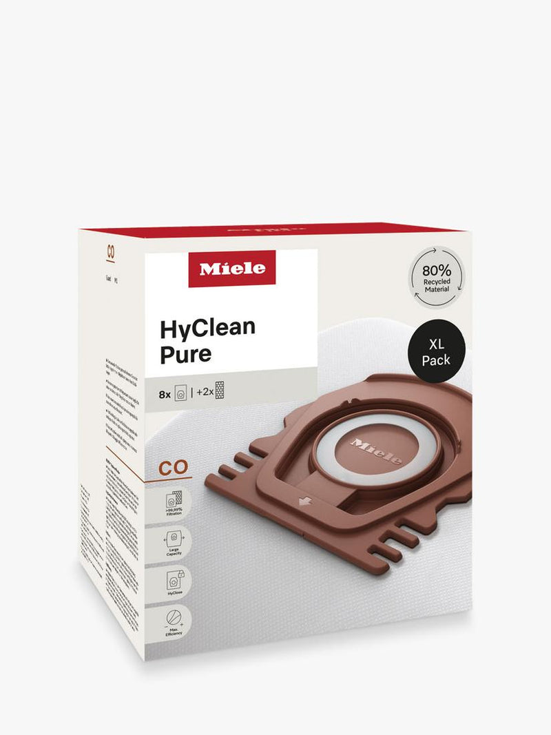Miele HyClean Pure CO vacuum bags pack of 8, imported from the UK