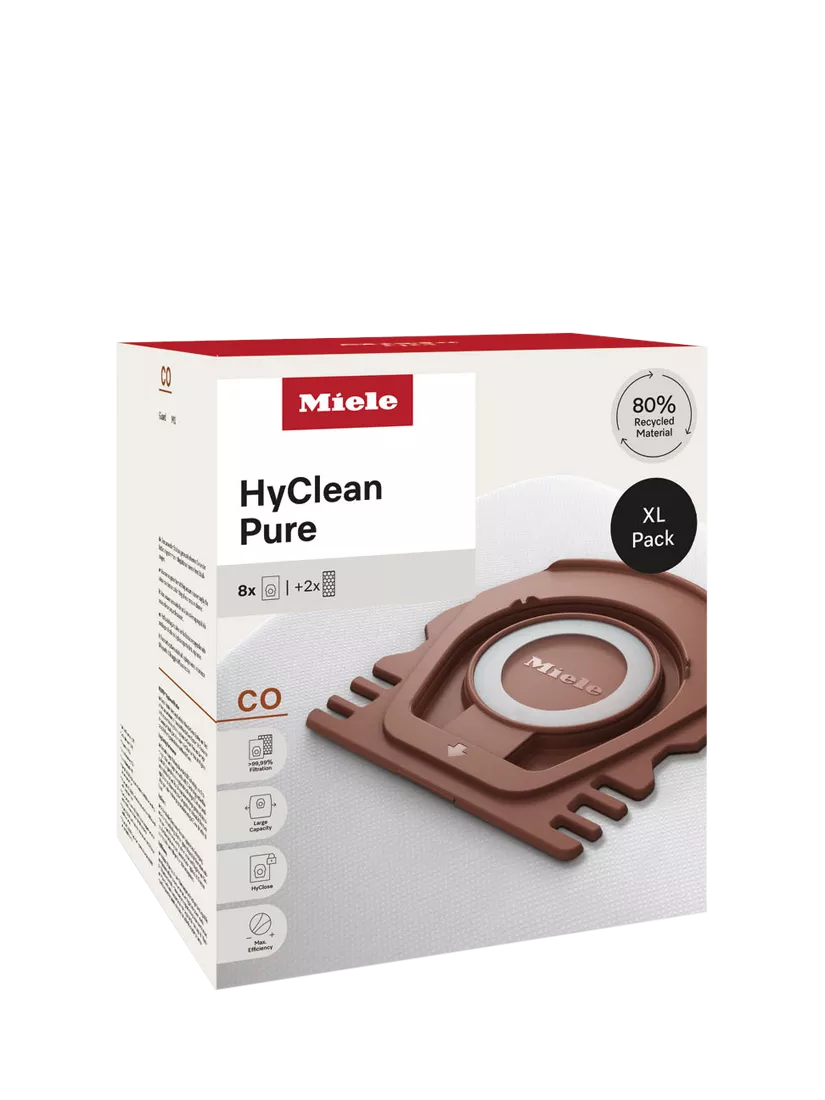 Miele HyClean Pure CO vacuum bags pack of 8, imported from the UK