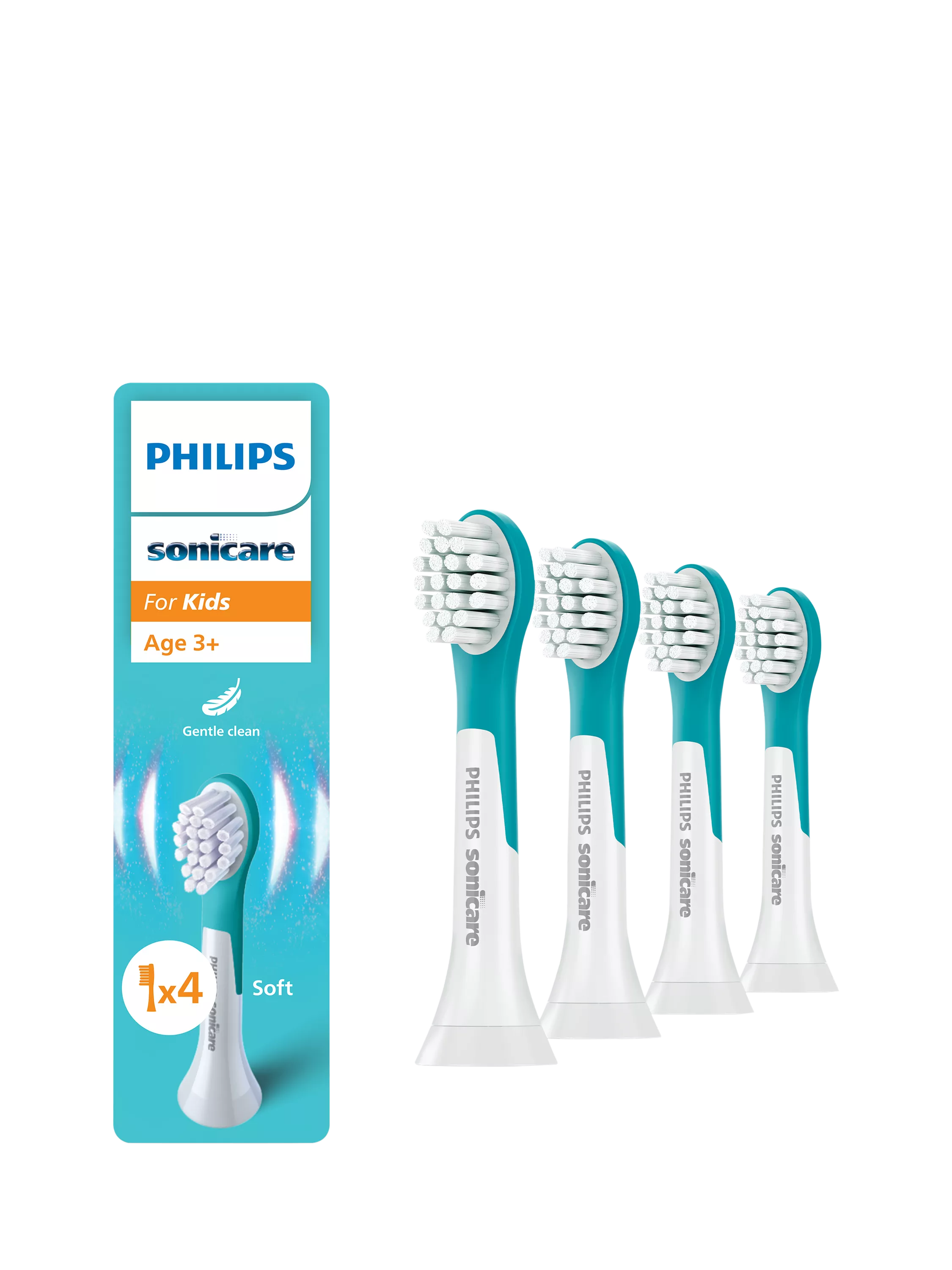 Philips Sonicare Kids replacement toothbrush heads blue pack of 4, UK version