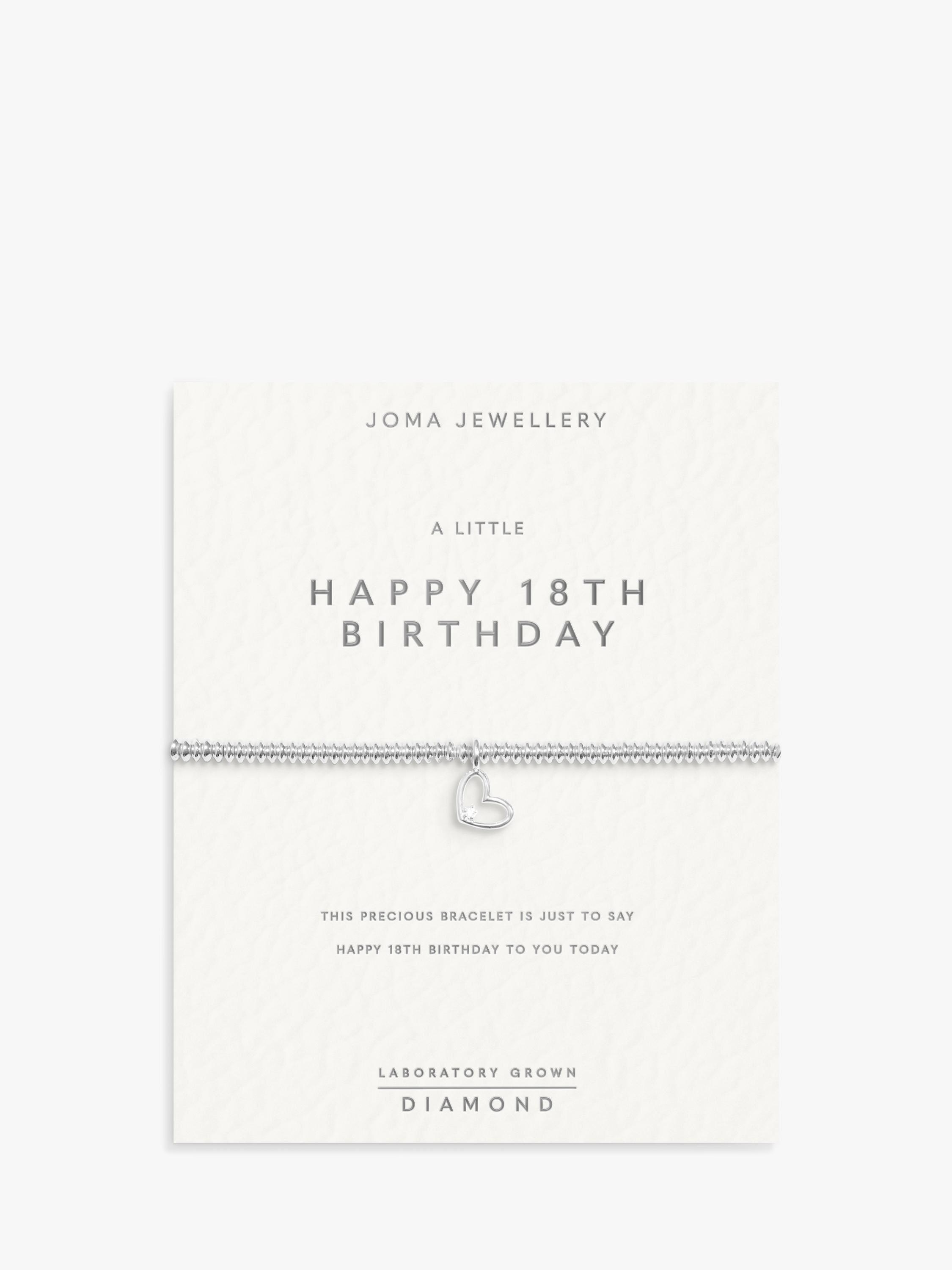 Joma Jewellery lab grown diamond 18th birthday bracelet silver - British product