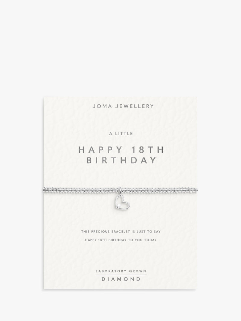 Joma Jewellery lab grown diamond 18th birthday bracelet silver - British product