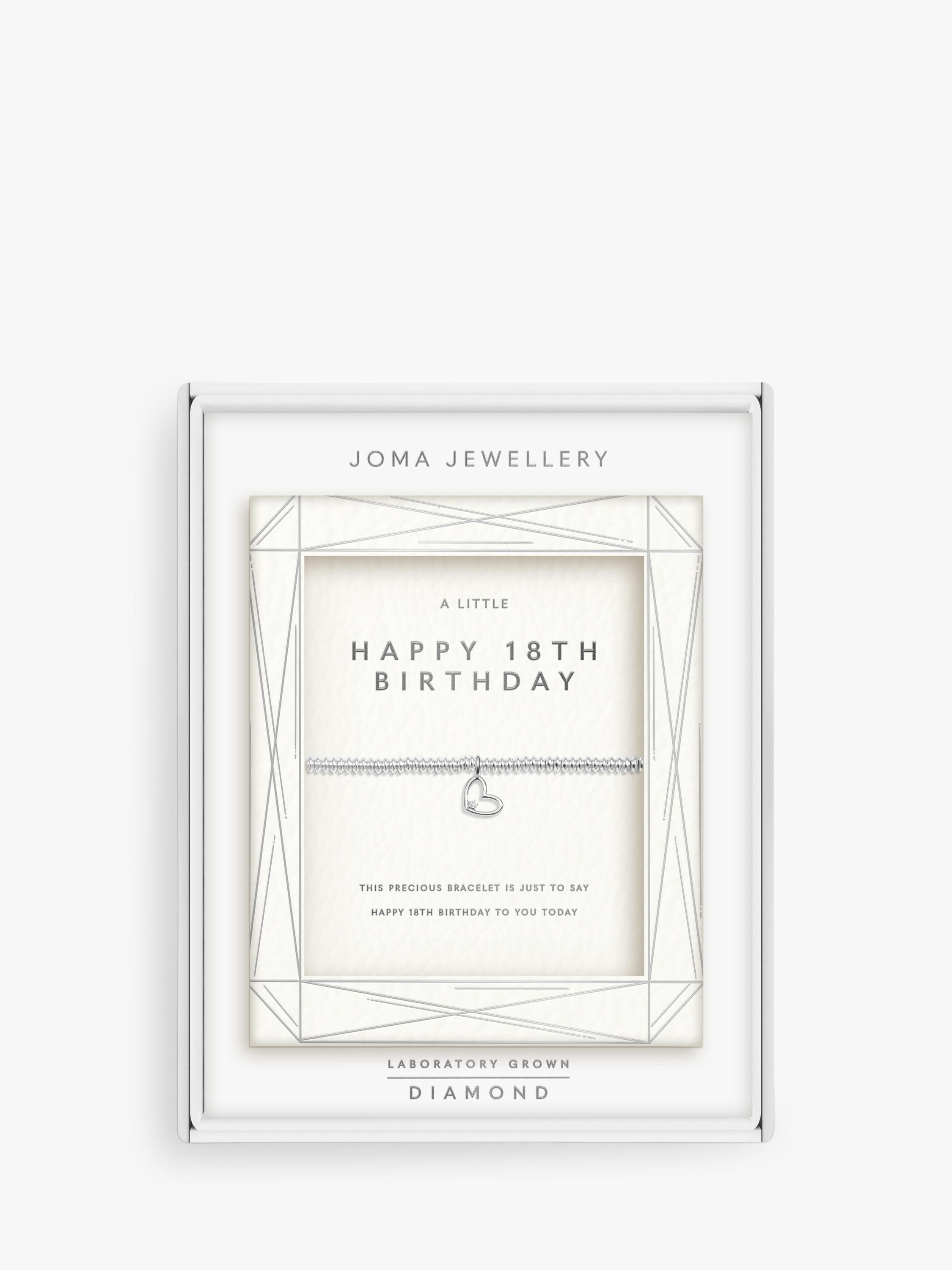 Joma Jewellery lab grown diamond 18th birthday bracelet silver - British product