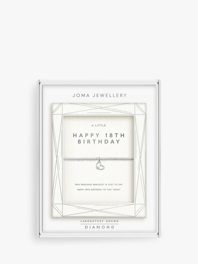 Joma Jewellery lab grown diamond 18th birthday bracelet silver - British product
