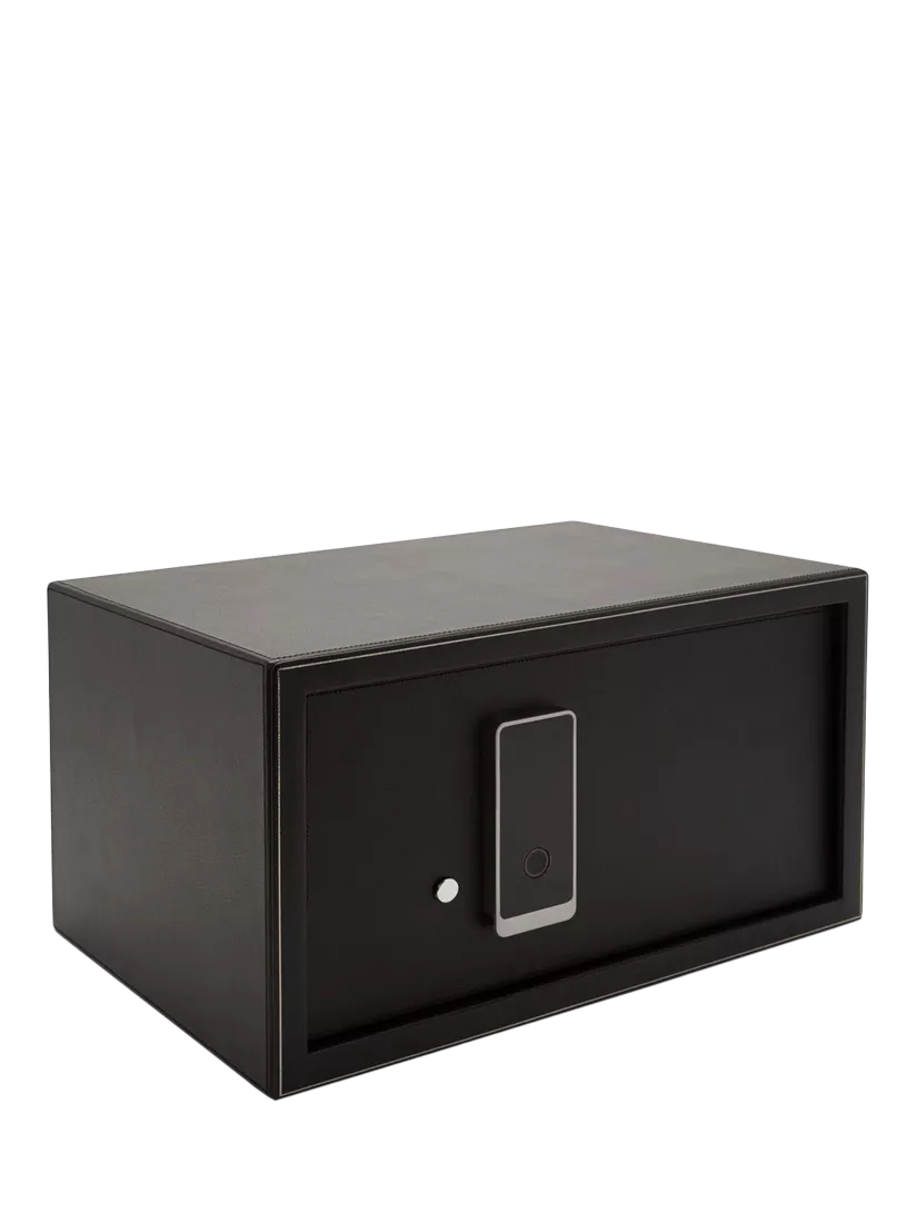 WOLF vegan leather watch winder and safe 4 module black - British product