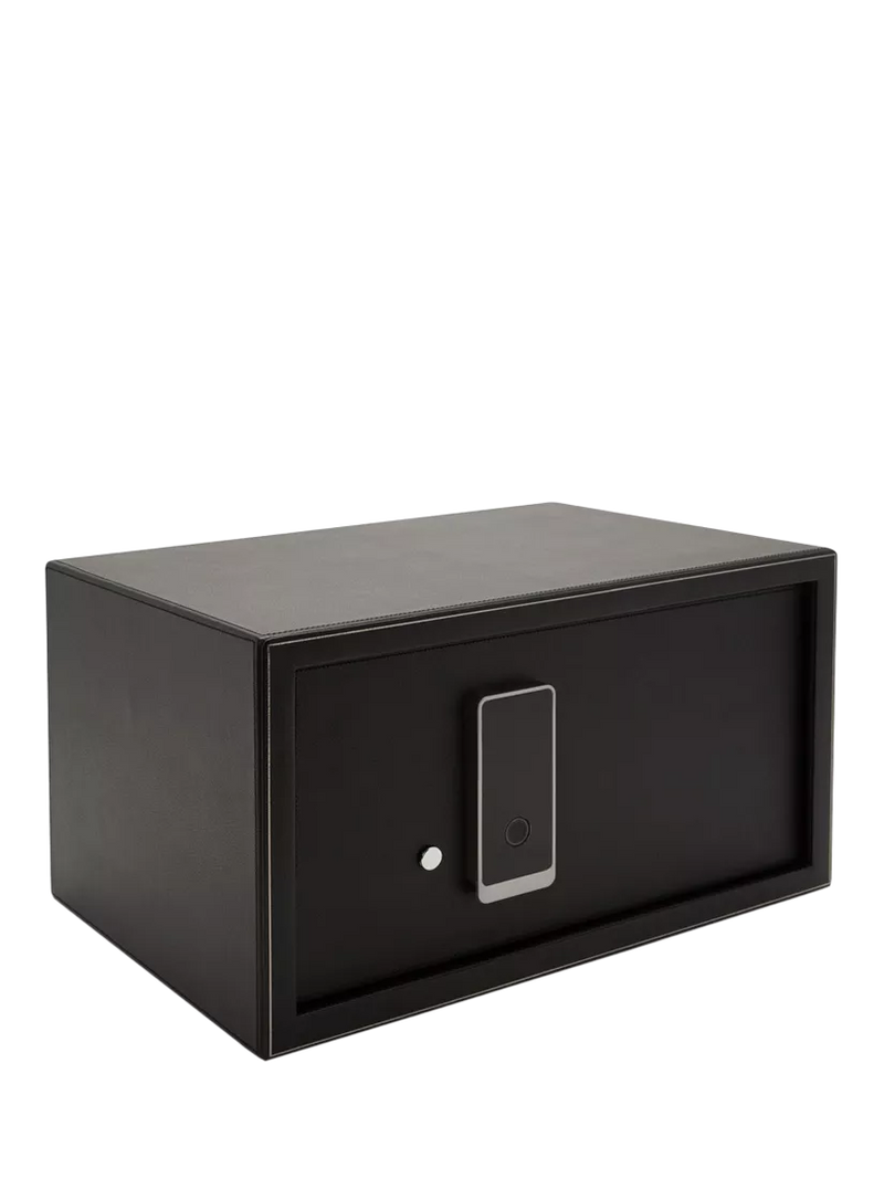 WOLF vegan leather watch winder and safe 4 module black - British product