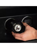 WOLF vegan leather watch winder and safe 4 module black - British product