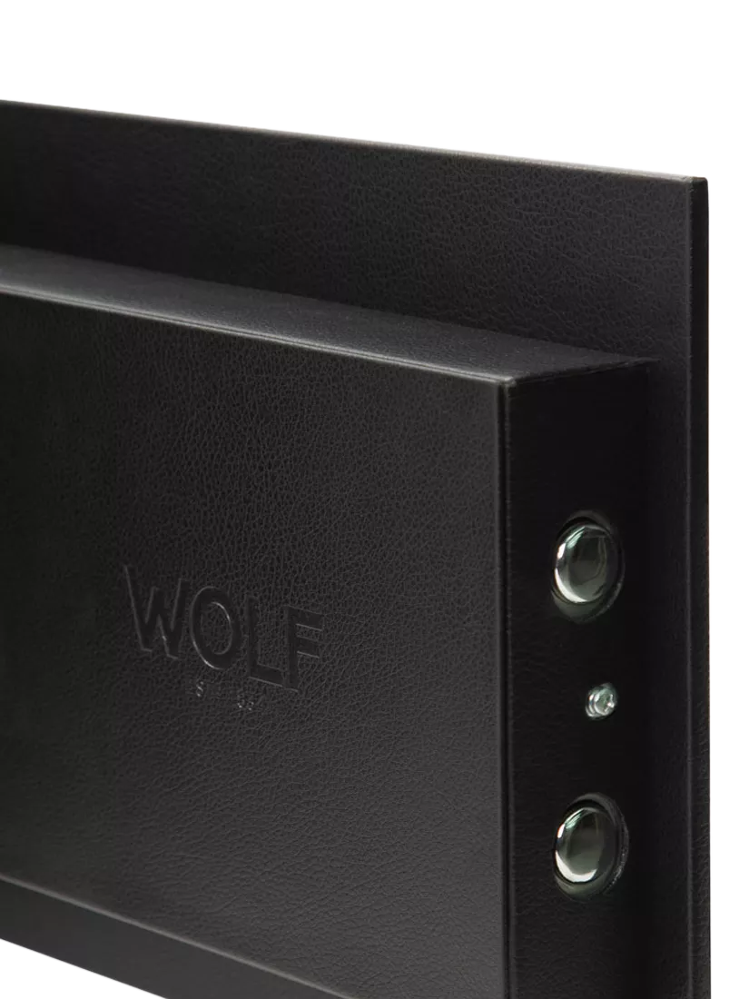 WOLF vegan leather watch winder and safe 4 module black - British product
