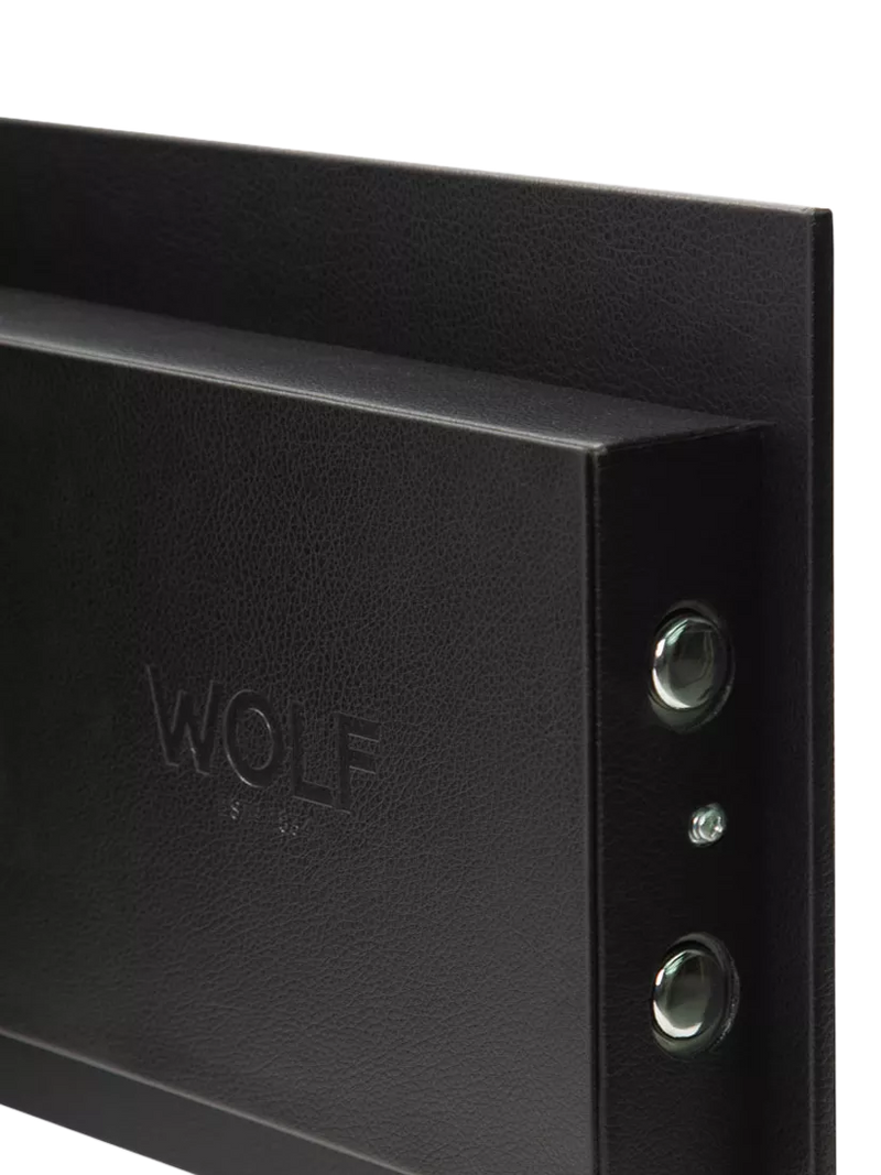 WOLF vegan leather watch winder and safe 4 module black - British product