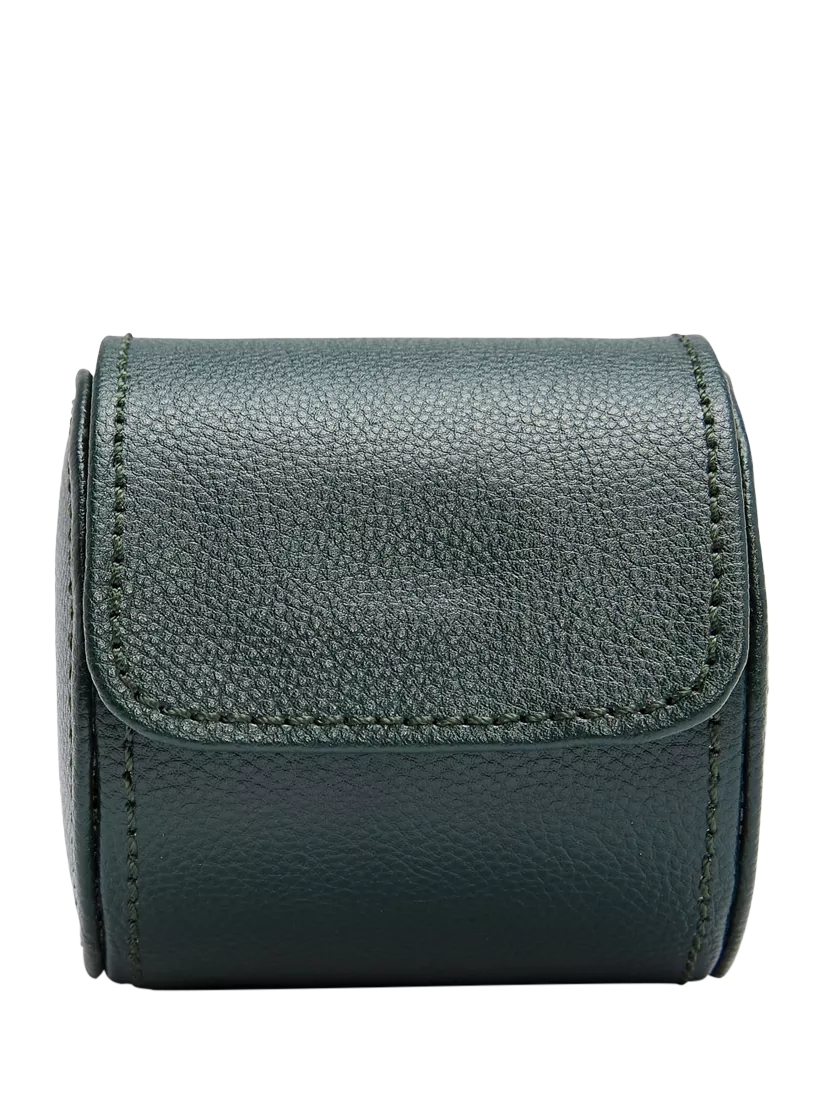 WOLF British Racing pebble grain leather single watch roll, UK version