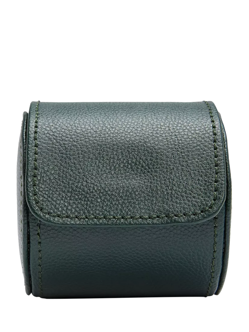 WOLF British Racing pebble grain leather single watch roll, UK version