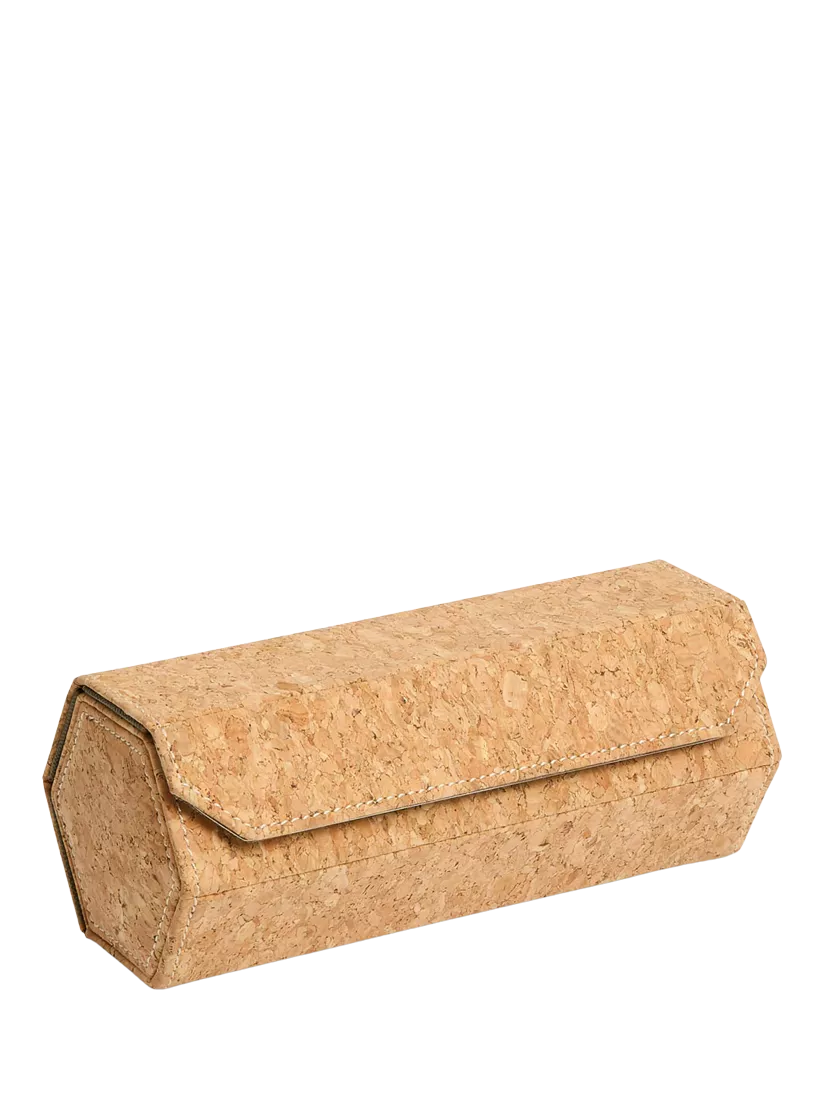 WOLF natural cork triple hexagonal watch roll - British product