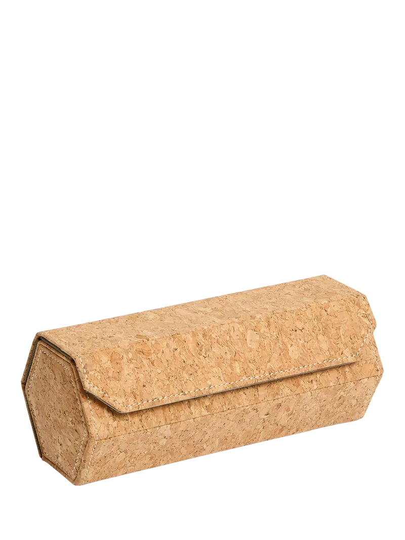 WOLF natural cork triple hexagonal watch roll - British product