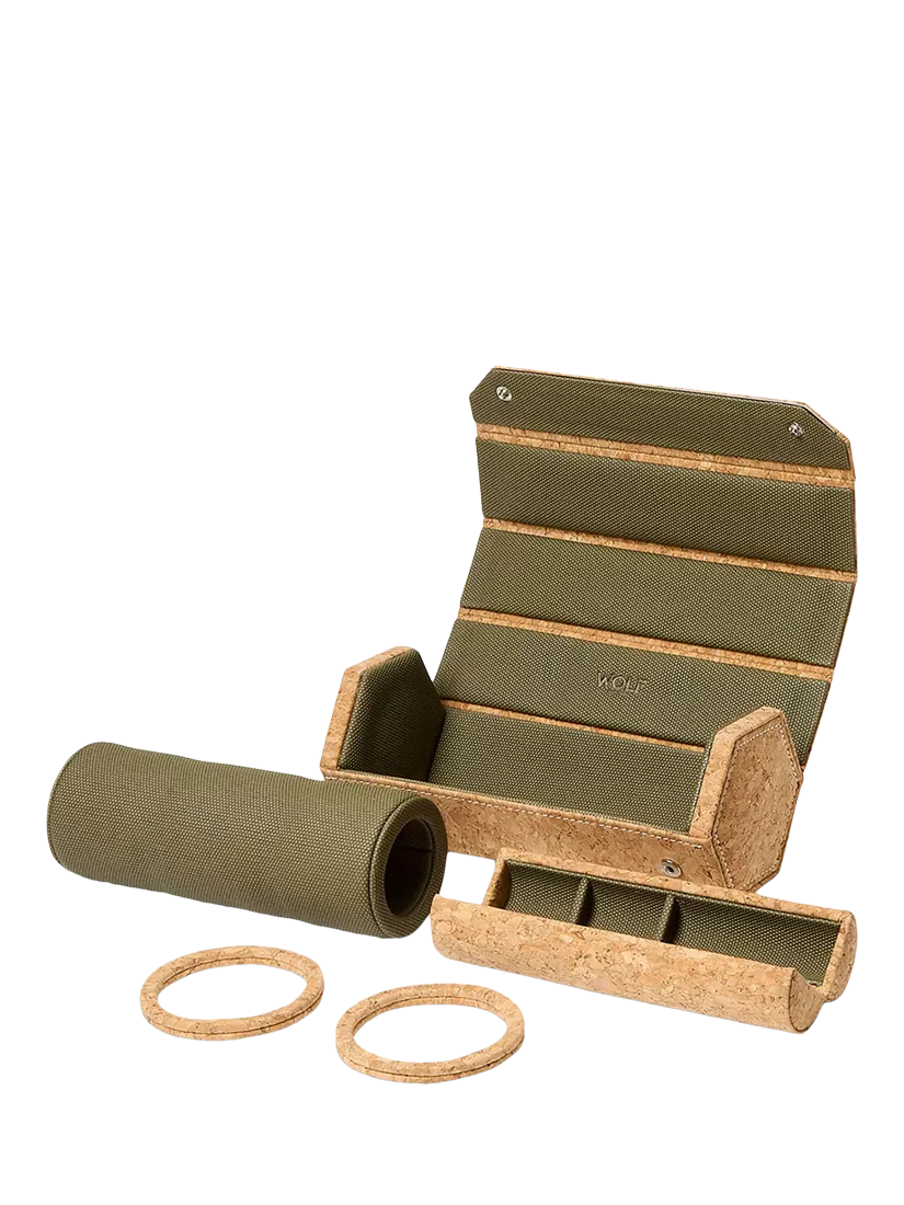 WOLF natural cork triple hexagonal watch roll - British product