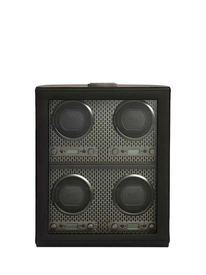 WOLF Axis Vegan Leather 4 Module Watch Winder