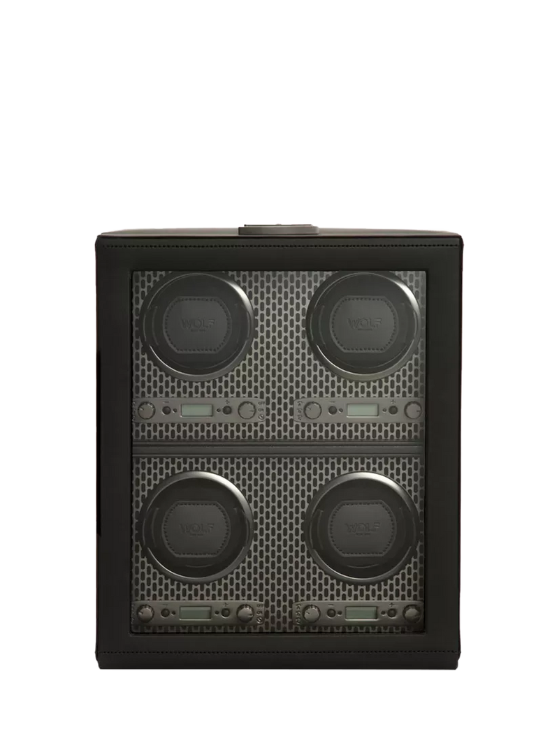 WOLF Axis Vegan Leather 4 Module Watch Winder