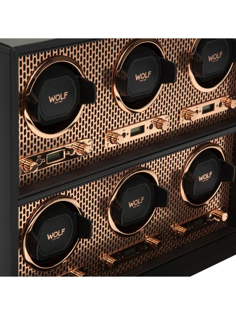 WOLF Axis vegan leather 6 module watch winder, UK version