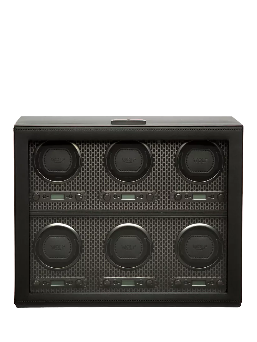 WOLF Axis Vegan Leather 6 Module Watch Winder