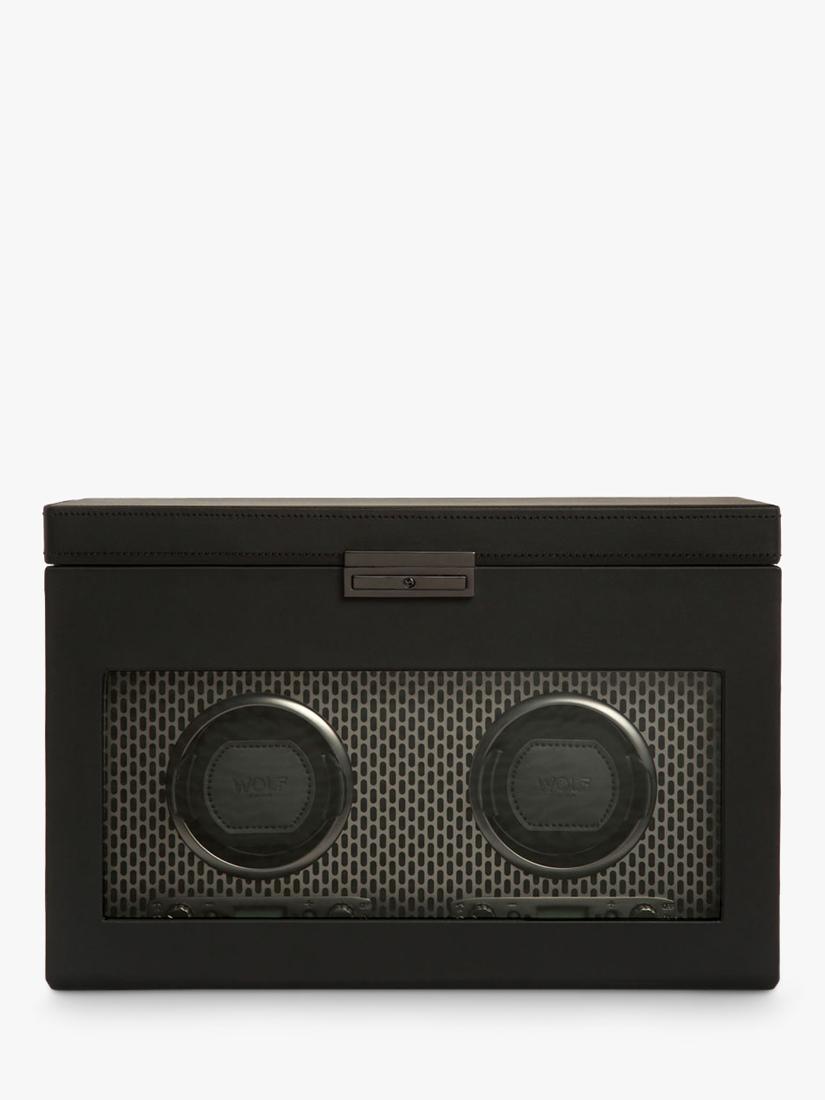 WOLF vegan leather 2-module watch winder with storage, imported from the UK
