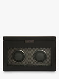 WOLF vegan leather 2-module watch winder with storage, imported from the UK