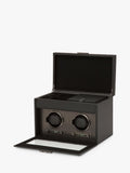 WOLF vegan leather 2-module watch winder with storage, imported from the UK