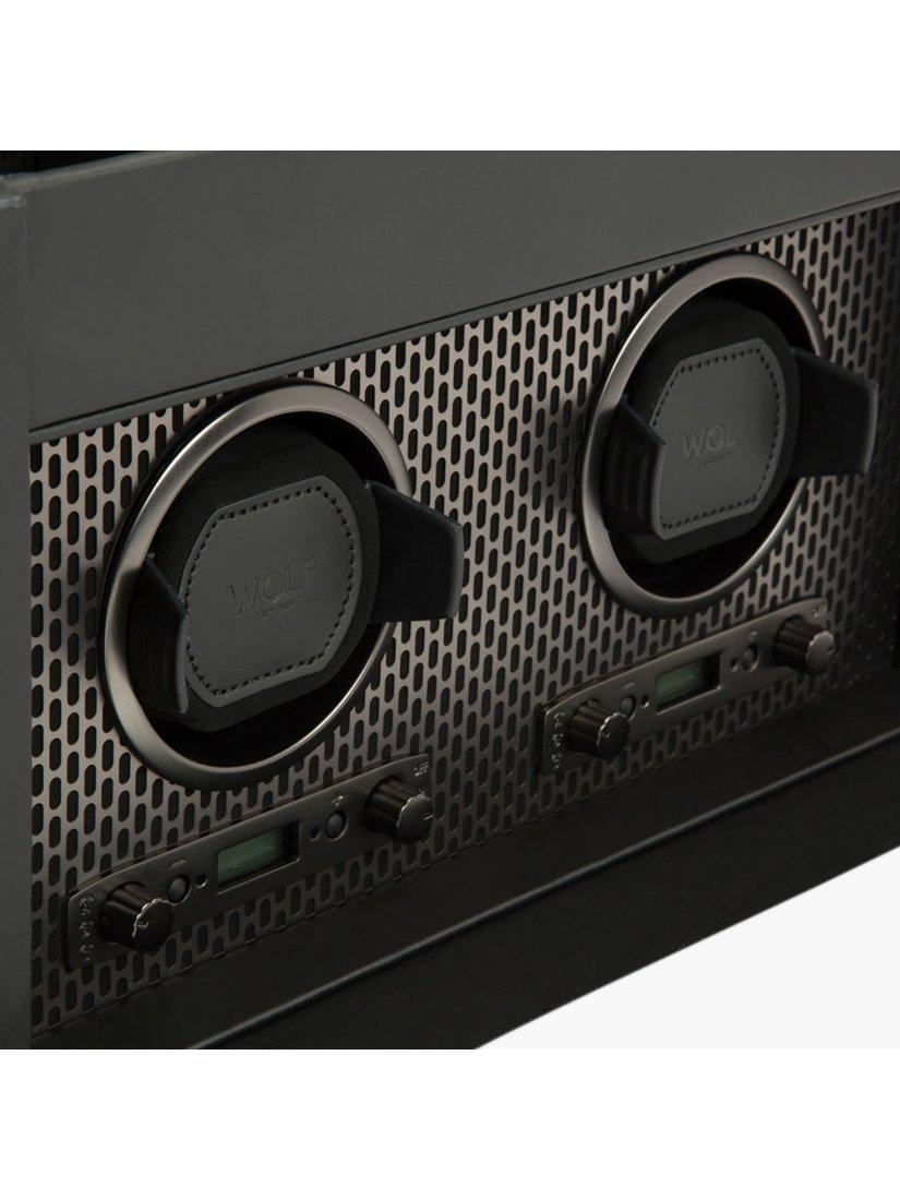 WOLF vegan leather 2-module watch winder with storage, imported from the UK