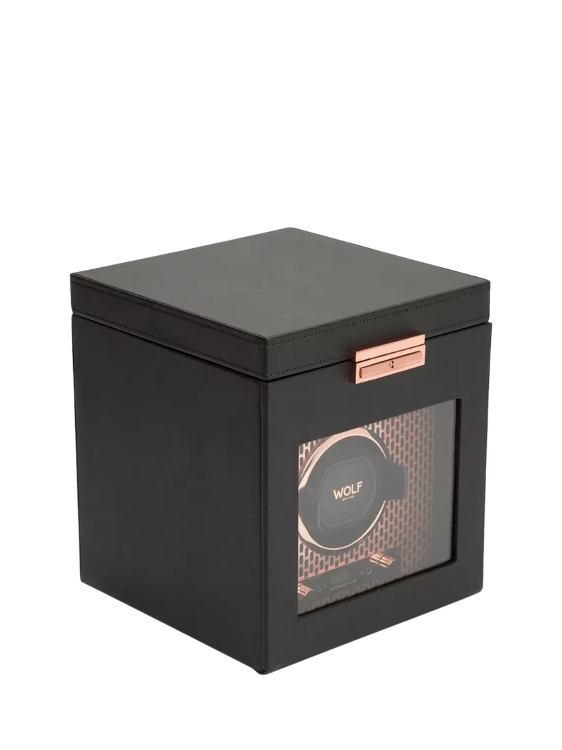 WOLF Axis vegan leather watch winder copper 1 module, UK version