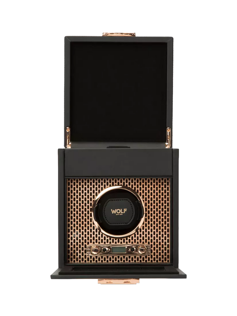 WOLF Axis vegan leather watch winder copper 1 module, UK version