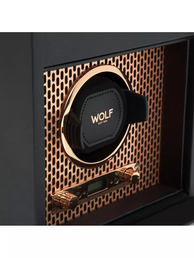 WOLF Axis vegan leather watch winder copper 1 module, UK version
