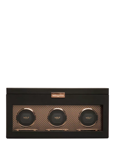 John Lewis WOLF Axis Vegan Leather 3 Module Watch Winder With Storage- Buy online at McGrocer